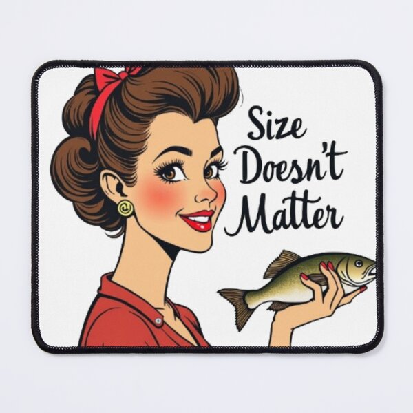 Item preview, Retro Style Funny & Sarcastic Fishing Size Doesn't Matter designed and sold by BackwoodsFeral.