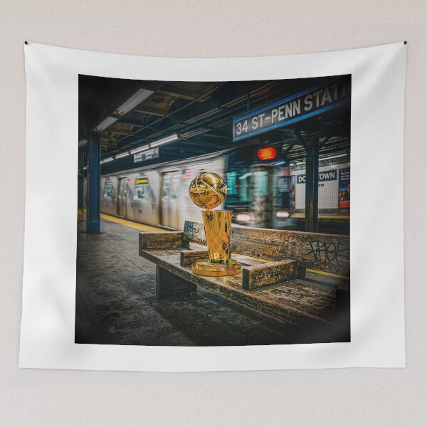 Item preview, NBA Finals Trophy On NYC Subway Bench designed and sold by Home Decor Art.