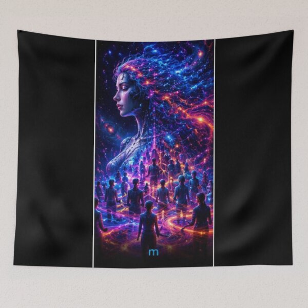 Item preview, Cybernetic Goddess Neon Nebula Sci-Fi Art designed and sold by bbbpetr100.