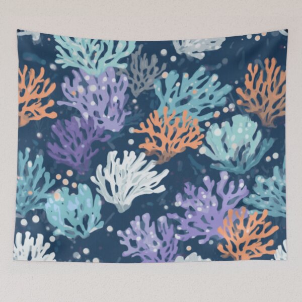 Item preview, White Orange Teal Purple Coral designed and sold by SeaStarAlex.