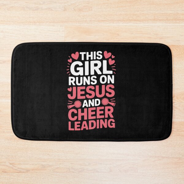 Item preview, This girl runs on Jesus and cheer designed and sold by jkrphoto.