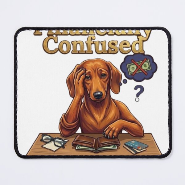 Item preview, Financially Confused Cute Dachshund Dog designed and sold by Northern Glow Art.
