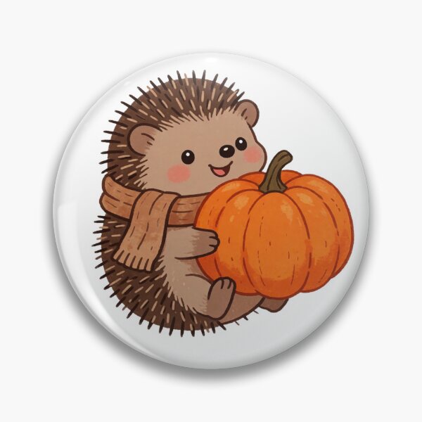 Item preview, Autumn Hedgehog with Pumpkin | Cute Cottagecore Forest Animal designed and sold by AillustriaAK.