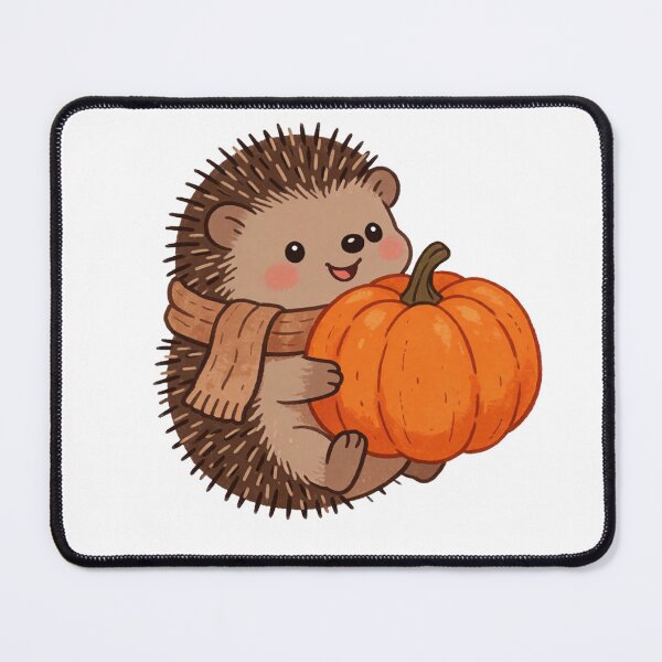 Item preview, Autumn Hedgehog with Pumpkin | Cute Cottagecore Forest Animal designed and sold by AillustriaAK.
