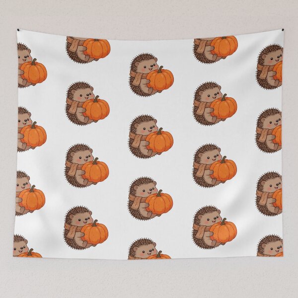 Item preview, Autumn Hedgehog with Pumpkin | Cute Cottagecore Forest Animal designed and sold by AillustriaAK.