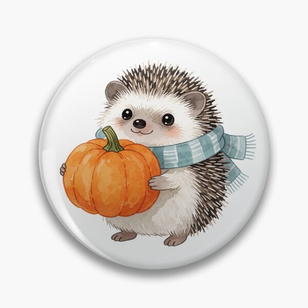 Item preview, Autumn Hedgehog with Pumpkin | Cute Cottagecore Forest Animal designed and sold by AillustriaAK.