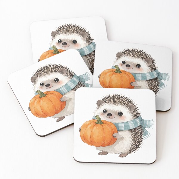 Item preview, Autumn Hedgehog with Pumpkin | Cute Cottagecore Forest Animal designed and sold by AillustriaAK.