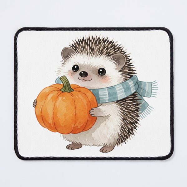Item preview, Autumn Hedgehog with Pumpkin | Cute Cottagecore Forest Animal designed and sold by AillustriaAK.