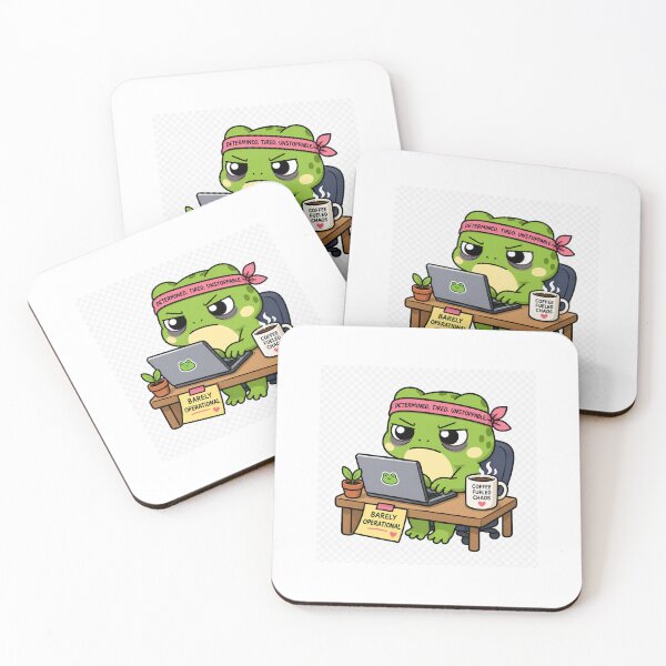 Item preview, Determined Frog - Work From Home Meme Sticker designed and sold by Artistry.by.Yeddu.