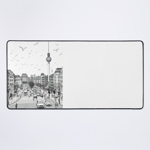 Item preview, Berlin -fantasy art - TV Tower Cityscape Black and White Ink Sketch Art designed and sold by UmSkelig834.
