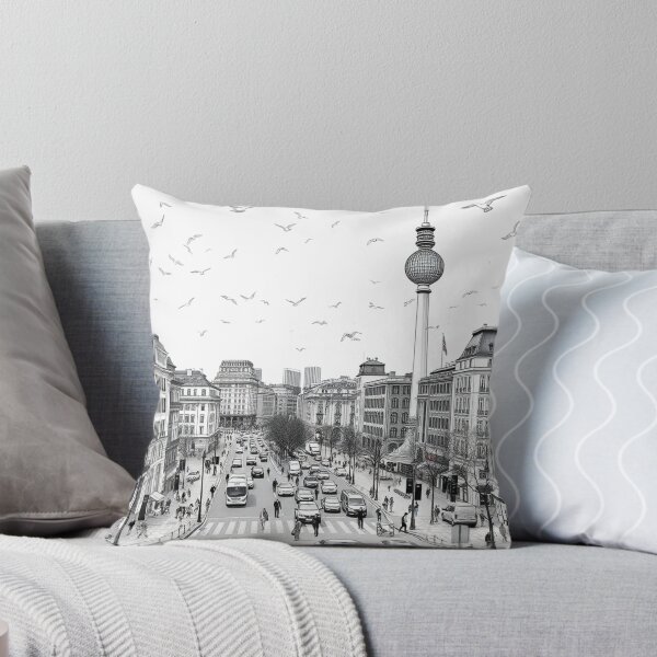Item preview, Berlin -fantasy art - TV Tower Cityscape Black and White Ink Sketch Art designed and sold by UmSkelig834.