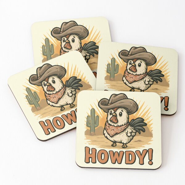 Item preview, Howdy Cowboy Chicken Funny Western Farm Animal Retro Cute Design designed and sold by daila70.