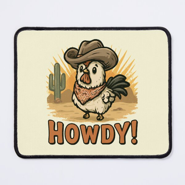 Item preview, Howdy Cowboy Chicken Funny Western Farm Animal Retro Cute Design designed and sold by daila70.