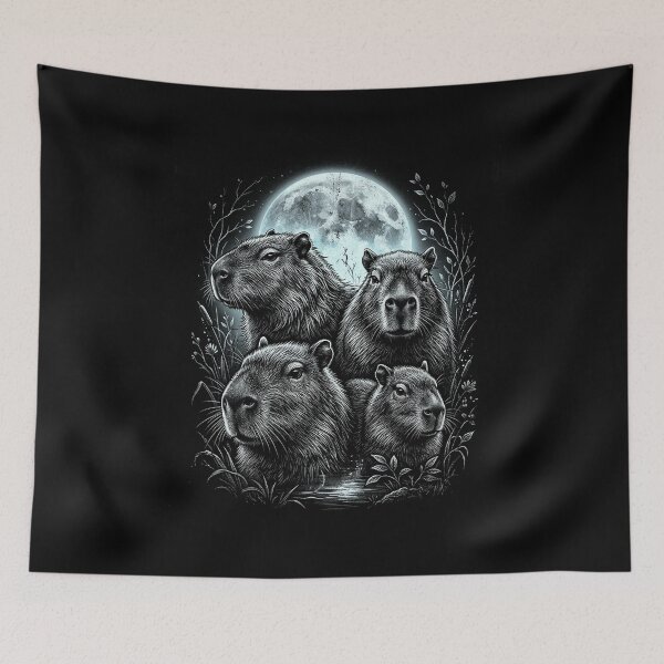 Item preview,  Full Moon Vintage Capybara Funny Wildlife Capybaras Animal Lover designed and sold by SOUFIANE1991.
