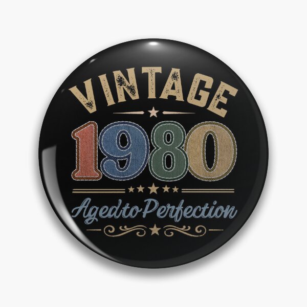 Item preview, Vintage 1980 Aged to Perfection Retro Birthday Design | Born in 1980 | Embroidered Denim Style designed and sold by Silaris Designs.