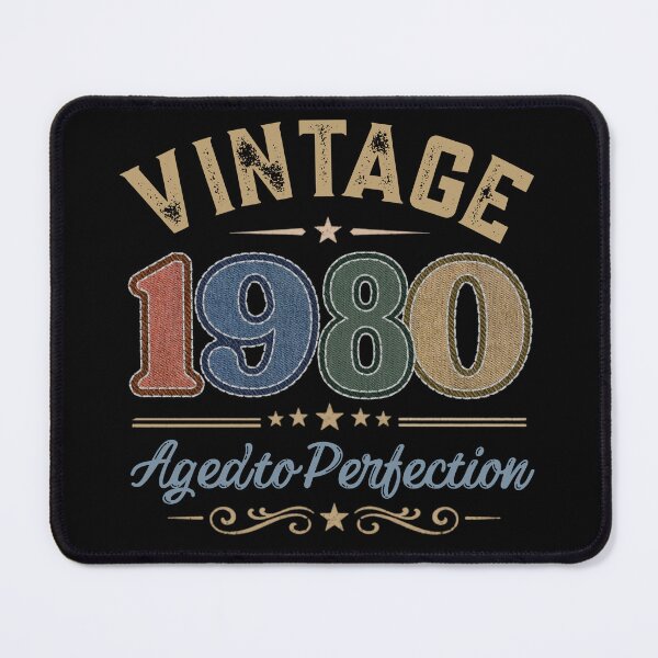Item preview, Vintage 1980 Aged to Perfection Retro Birthday Design | Born in 1980 | Embroidered Denim Style designed and sold by Silaris Designs.