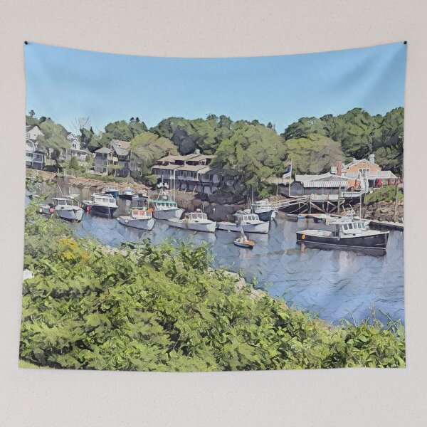 Item preview, Parked Boats on Canal designed and sold by BGGretchen.