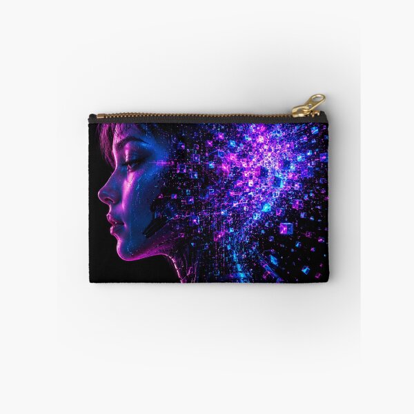 Item preview, Human AI Consciousness Neon Silhouette Art designed and sold by bbbpetr100.