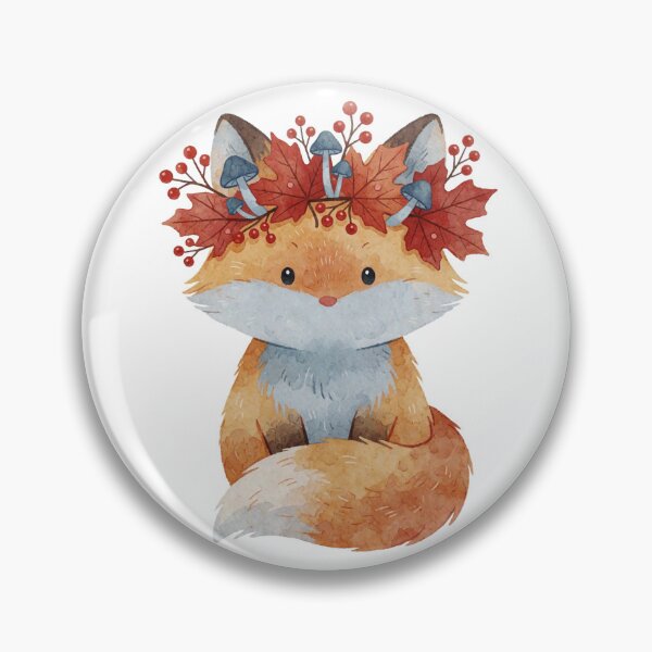 Item preview, Autumn Fox with Leaf Wreath | Cute Cottagecore Woodland Animal designed and sold by AillustriaAK.