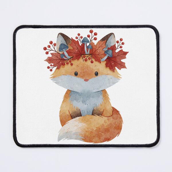 Item preview, Autumn Fox with Leaf Wreath | Cute Cottagecore Woodland Animal designed and sold by AillustriaAK.