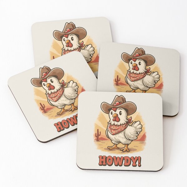 Item preview, Cowboy Chicken Says Howdy Retro Western Farm Girl Aesthetic Design designed and sold by daila70.