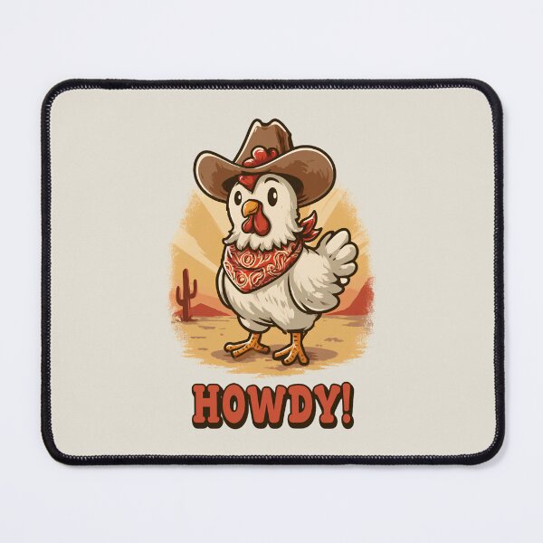 Item preview, Cowboy Chicken Says Howdy Retro Western Farm Girl Aesthetic Design designed and sold by daila70.