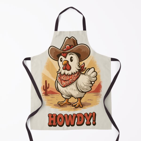 Item preview, Cowboy Chicken Says Howdy Retro Western Farm Girl Aesthetic Design designed and sold by daila70.