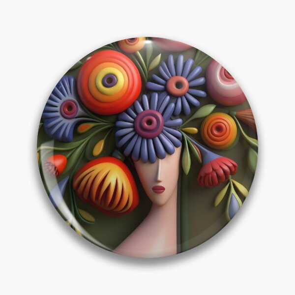 Item preview, Woman with Flower Head designed and sold by Vicky Brago-Mitchell®.