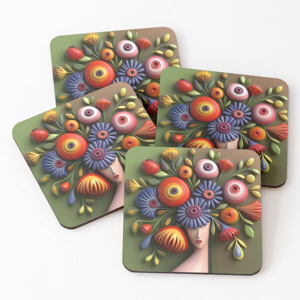 Item preview, Woman with Flower Head designed and sold by Vicky Brago-Mitchell®.