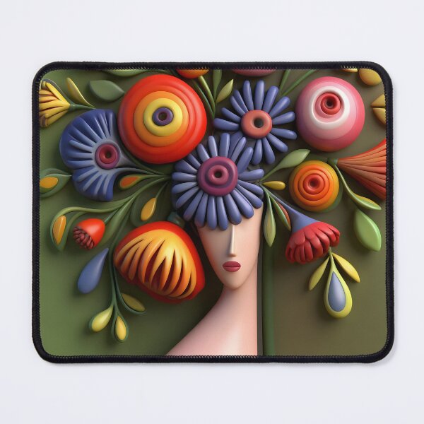 Item preview, Woman with Flower Head designed and sold by Vicky Brago-Mitchell®.