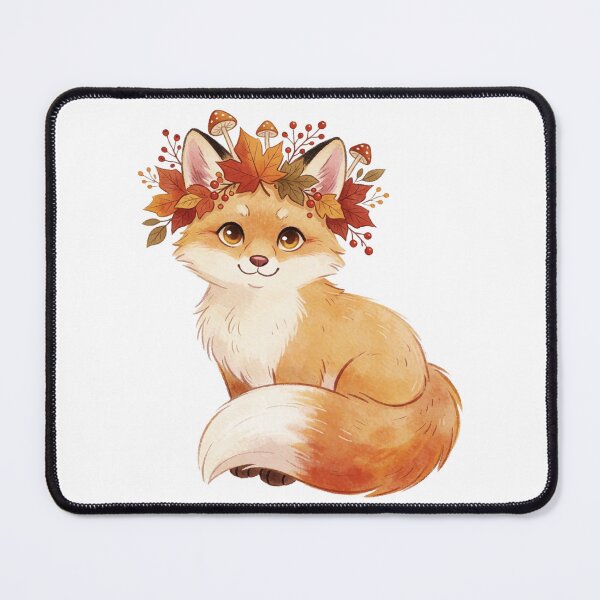 Item preview, Autumn Fox with Leaf Wreath | Cute Cottagecore Woodland Animal designed and sold by AillustriaAK.