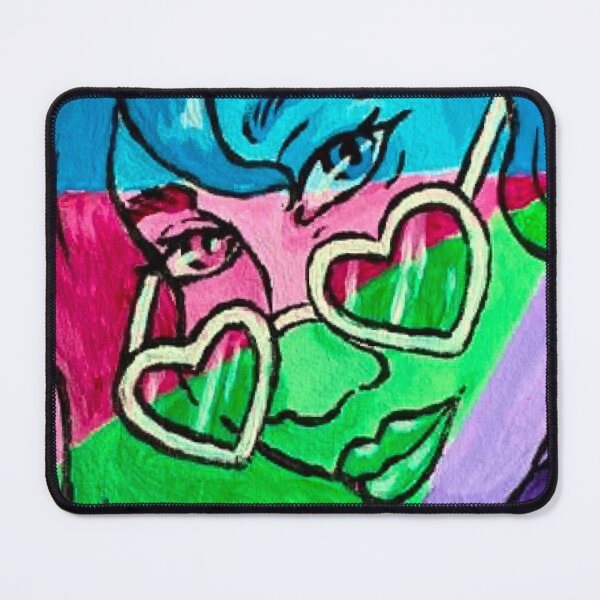 Item preview, Sassy Heart Glasses Girl in Blue, Pink, Green, and Purple designed and sold by AvalonUnmuzzled.