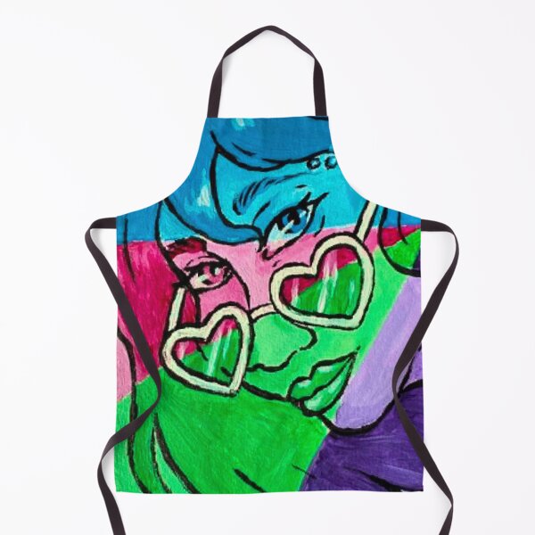 Item preview, Sassy Heart Glasses Girl in Blue, Pink, Green, and Purple designed and sold by AvalonUnmuzzled.