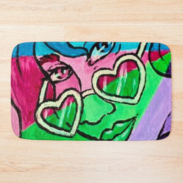 Item preview, Sassy Heart Glasses Girl in Blue, Pink, Green, and Purple designed and sold by AvalonUnmuzzled.