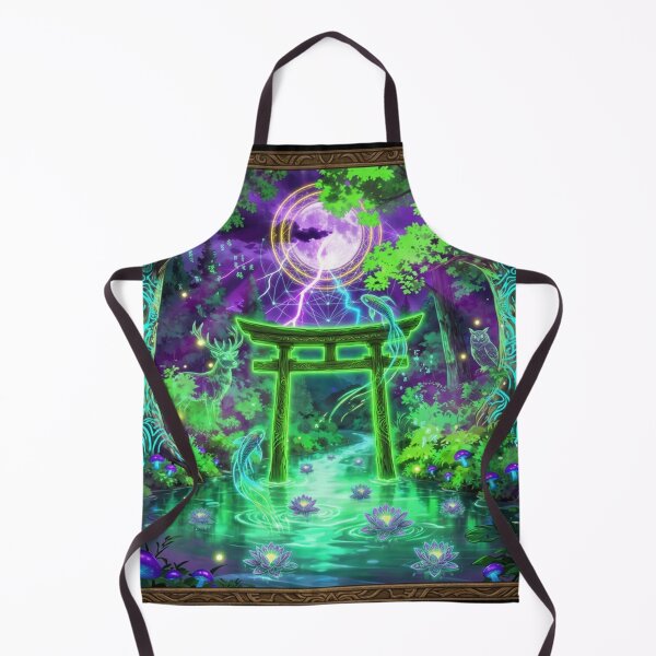 Item preview, Neon Mystic Forest Gate – Fantasy Nature Portal Art designed and sold by DervoTeck2767.