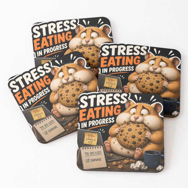 Item preview, Stress Eating In Progress Funny Hamster Art⁠ designed and sold by Easternpantry.