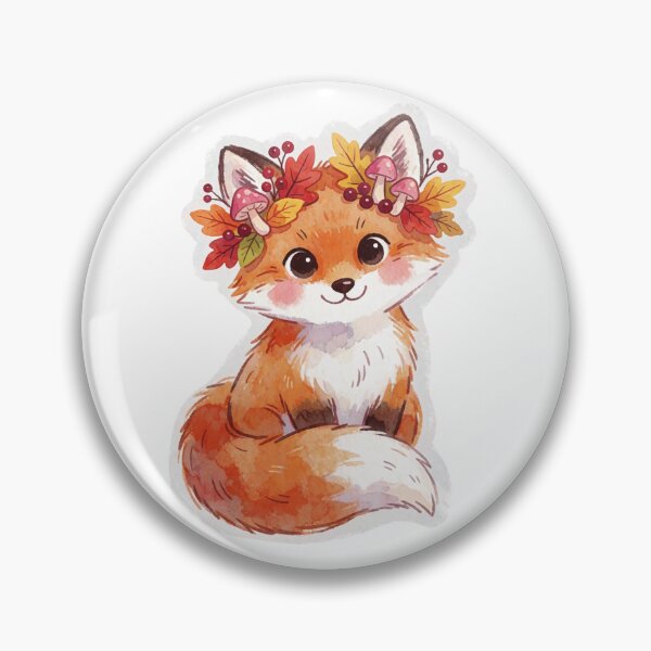 Item preview, Autumn Fox with Leaf Wreath | Cute Cottagecore Woodland Animal designed and sold by AillustriaAK.