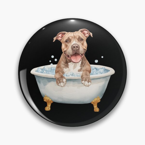 Item preview, Happy Pit Bull Bath Time designed and sold by Silaris Designs.