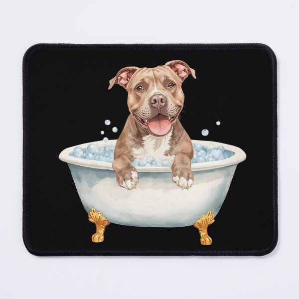 Item preview, Happy Pit Bull Bath Time designed and sold by Silaris Designs.