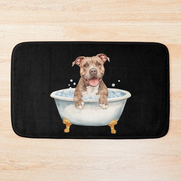 Item preview, Happy Pit Bull Bath Time designed and sold by Silaris Designs.