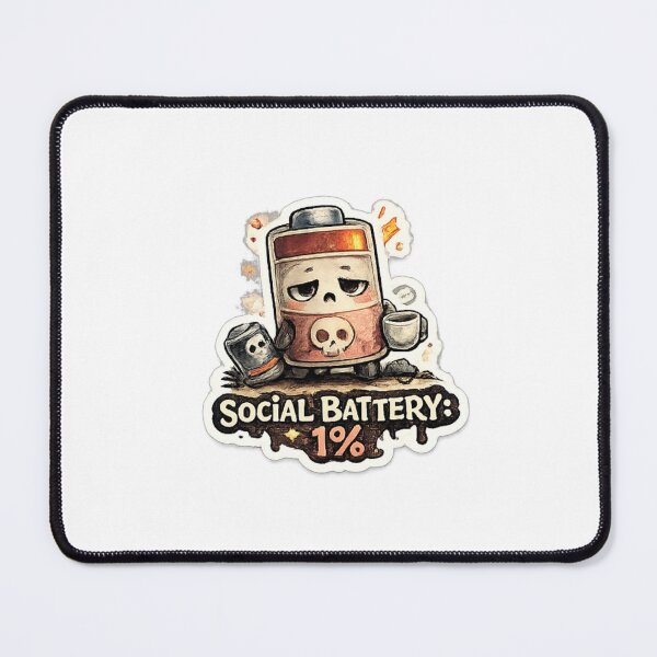 Item preview, Social Battery: 1% designed and sold by trippinimages.