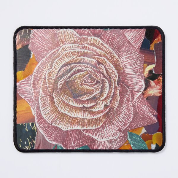 Item preview, Flaming rose- mixed media collage designed and sold by LMT-art.