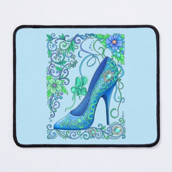 Item preview, Beautiful Blue Green Fantasy High Heeled Shoe designed and sold by LaRoach Digital Arts.