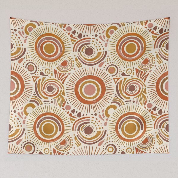 Item preview, Retro Solar Echoes Seamless Pattern designed and sold by MoonwoodStudio.