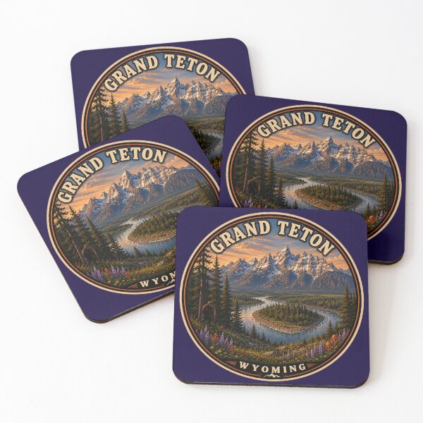 Item preview, Grand Teton National Park Retro Badge | Wyoming Mountain Adventure Sticker designed and sold by Swanny's Custom T-shirt and Gift Designs.