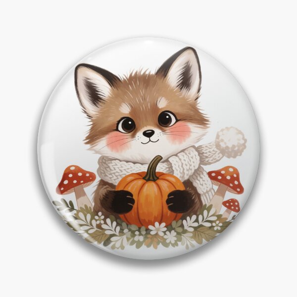 Item preview, Autumn Fox with Pumpkin | Cute Cottagecore Woodland Animal designed and sold by AillustriaAK.