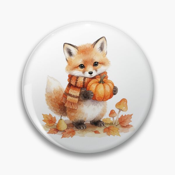Item preview, Autumn Fox with Pumpkin | Cute Cottagecore Woodland Animal designed and sold by AillustriaAK.