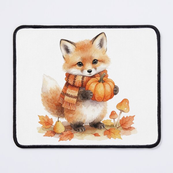 Item preview, Autumn Fox with Pumpkin | Cute Cottagecore Woodland Animal designed and sold by AillustriaAK.