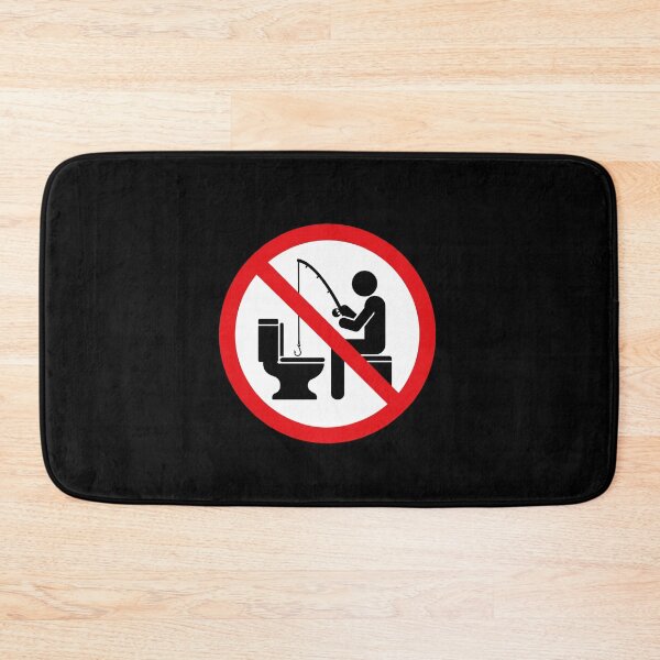 Item preview, No Fishing Bathroom Humor Toilet Sign designed and sold by elderberry.