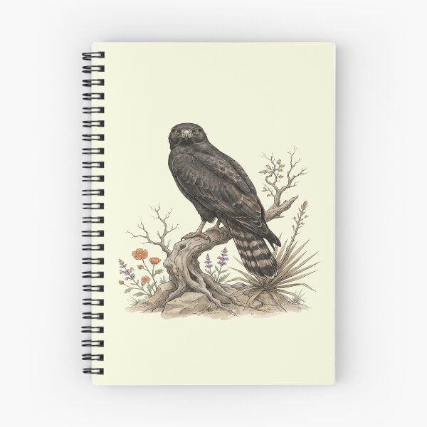 Item preview, Zone Tailed Hawk On Weathered Branch With Small Cluster Of Wildflowers designed and sold by BirdsnStuff.